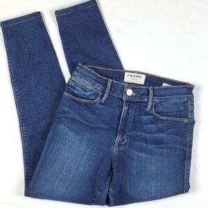 Frame Denim Le High Skinny Hi Rise Ankle Medium Addison Wash Jean